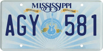 MS license plate AGY581