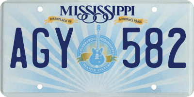 MS license plate AGY582