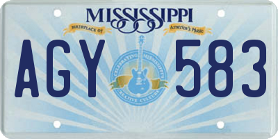MS license plate AGY583