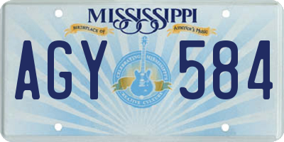 MS license plate AGY584