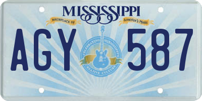 MS license plate AGY587