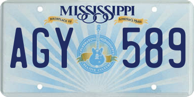 MS license plate AGY589