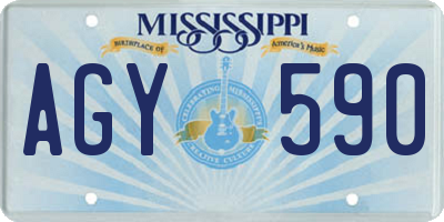 MS license plate AGY590