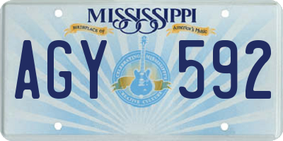 MS license plate AGY592