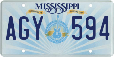 MS license plate AGY594