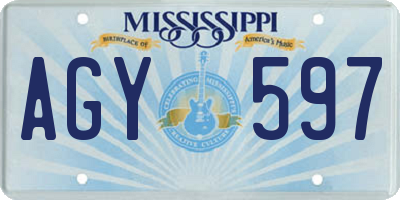 MS license plate AGY597