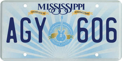 MS license plate AGY606