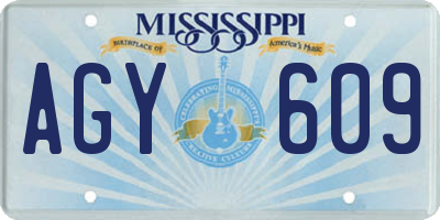 MS license plate AGY609