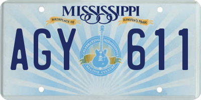 MS license plate AGY611