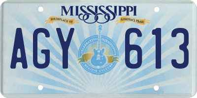 MS license plate AGY613