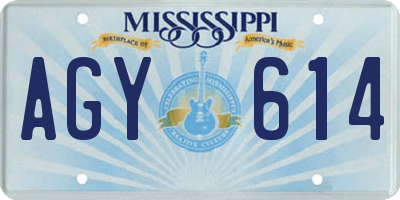MS license plate AGY614