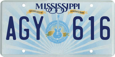 MS license plate AGY616