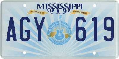 MS license plate AGY619