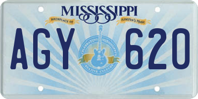 MS license plate AGY620