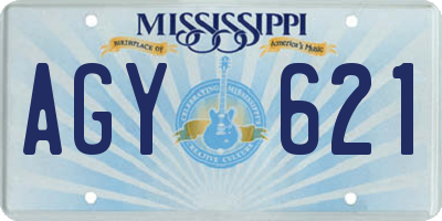 MS license plate AGY621