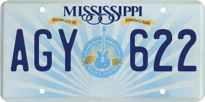MS license plate AGY622