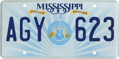 MS license plate AGY623