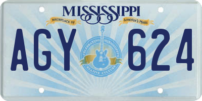 MS license plate AGY624