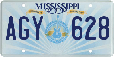 MS license plate AGY628