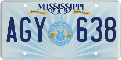 MS license plate AGY638