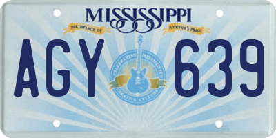 MS license plate AGY639