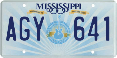 MS license plate AGY641