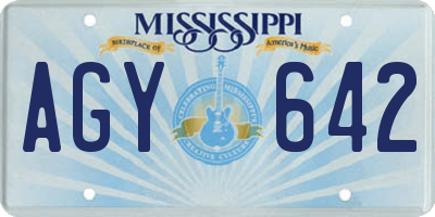 MS license plate AGY642