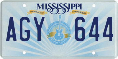MS license plate AGY644