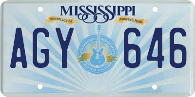 MS license plate AGY646
