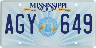 MS license plate AGY649