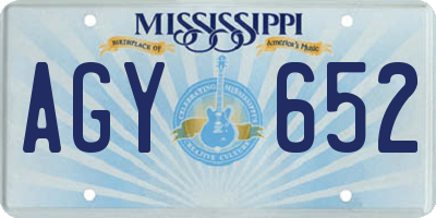 MS license plate AGY652