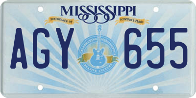 MS license plate AGY655