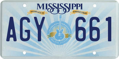 MS license plate AGY661