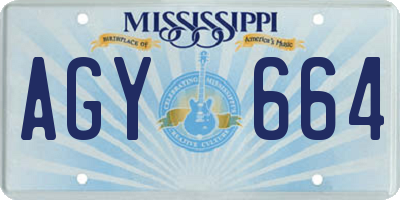 MS license plate AGY664