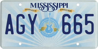 MS license plate AGY665