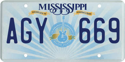 MS license plate AGY669