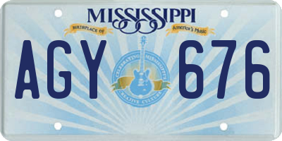 MS license plate AGY676