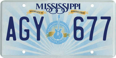 MS license plate AGY677