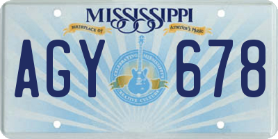 MS license plate AGY678