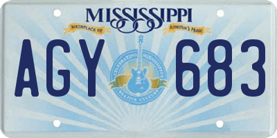 MS license plate AGY683