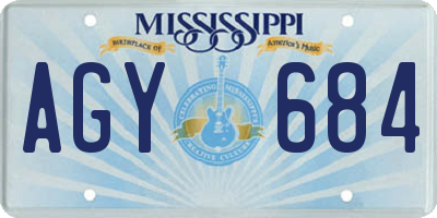 MS license plate AGY684
