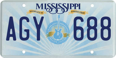 MS license plate AGY688