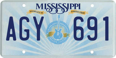 MS license plate AGY691