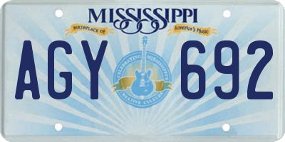 MS license plate AGY692