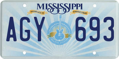 MS license plate AGY693