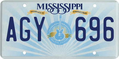 MS license plate AGY696