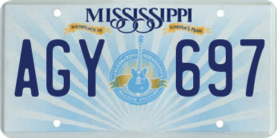 MS license plate AGY697