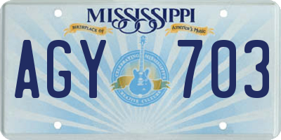 MS license plate AGY703