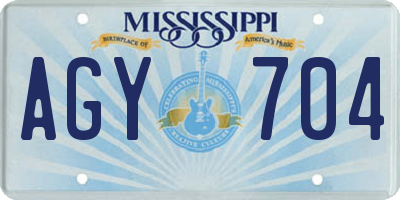 MS license plate AGY704