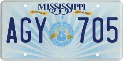 MS license plate AGY705